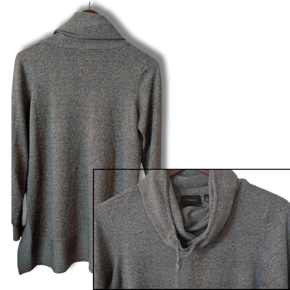 NWT Cyrus Cowl Neck Tunic Sweater Gray Small - Picture 2 of 2